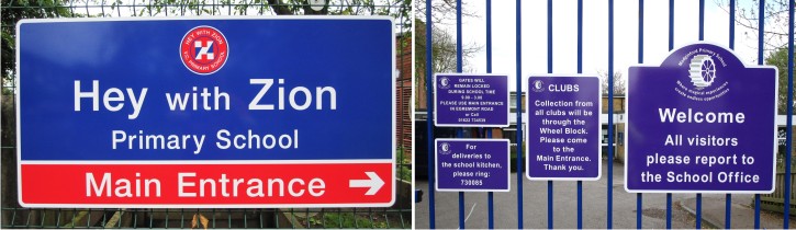 school signs